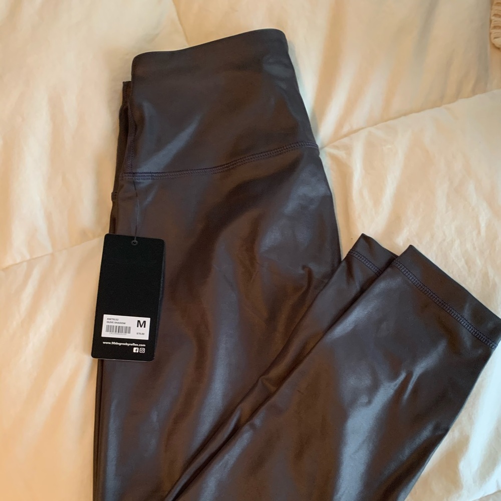 Faux leather disco shine leggings